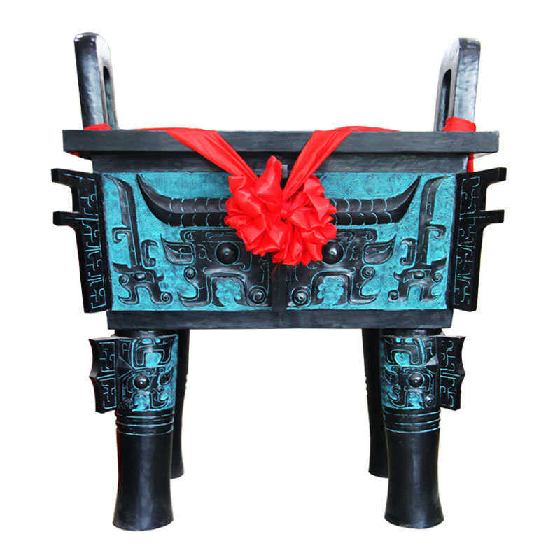 仿古青铜器摆件兽面纹方鼎铜鼎盛千秋工艺品装饰室内商务开业礼品