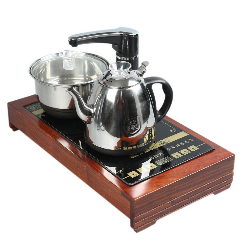 茶桌烧水壶嵌入式全自动上水鸡翅实木茶具架子茶台茶几电磁炉一体