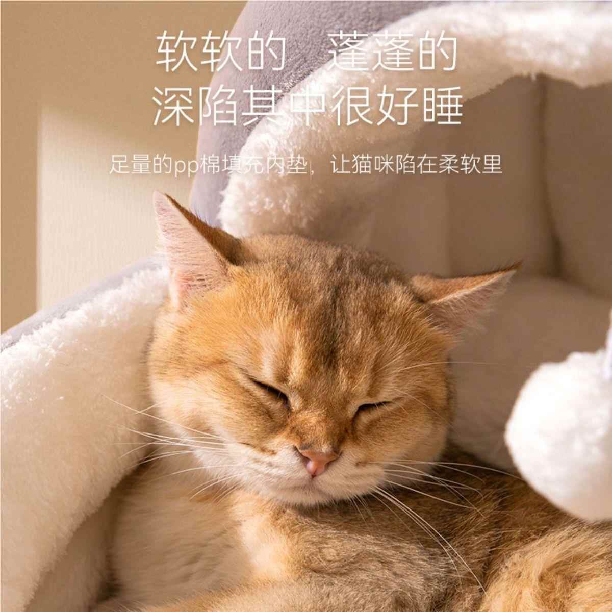 宠物品冬季保暖泰95010迪大中小犬型半季封闭式网红猫屋四通用用