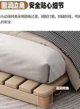 XTH木榻榻床架架出租房骨落地防潮民宿落地实式日式木床架骨米架