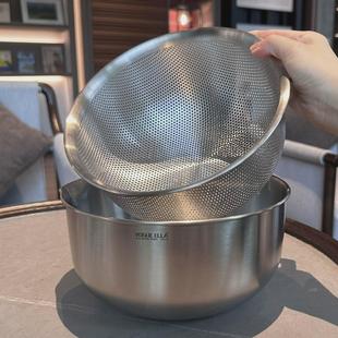 老板娘自留款 316不锈钢沥水篮双层洗菜盆家用厨房水果淘米篮