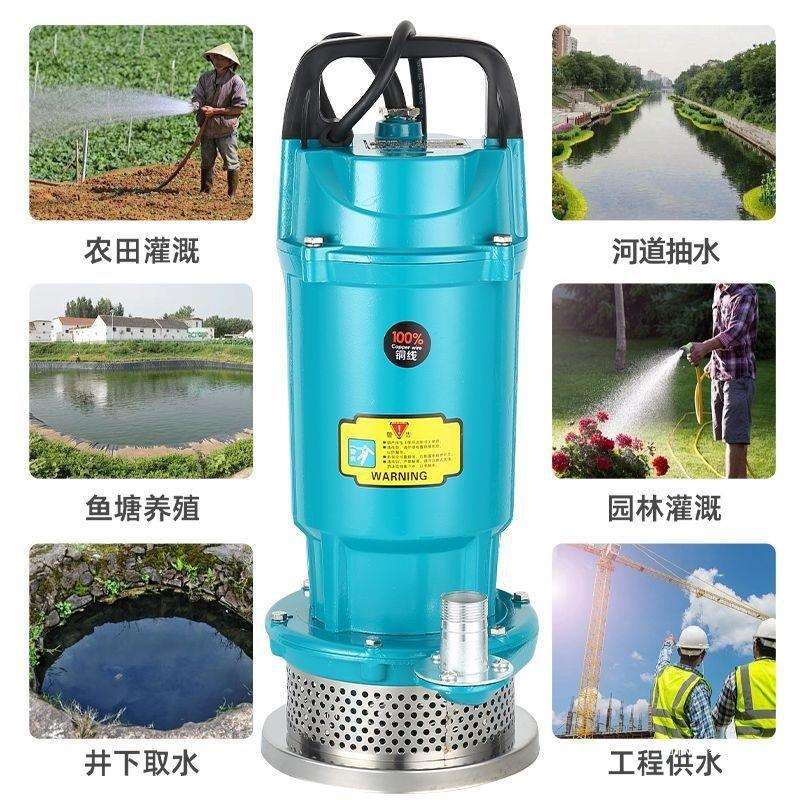 家用潜水泵220v纯铜全套水泵大全农用扬程抽水泵流量小型灌溉