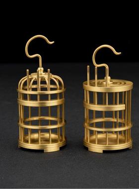 黄铜鸟笼摆件中式金色创意家用金属客厅礼品古玩铜器收藏品实用