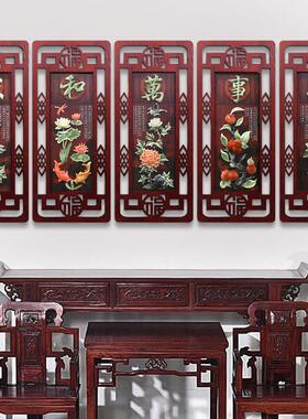 梅兰竹菊厅装画 画新中式发背景墙玉沙饰雕壁画 客画中国风中堂VP