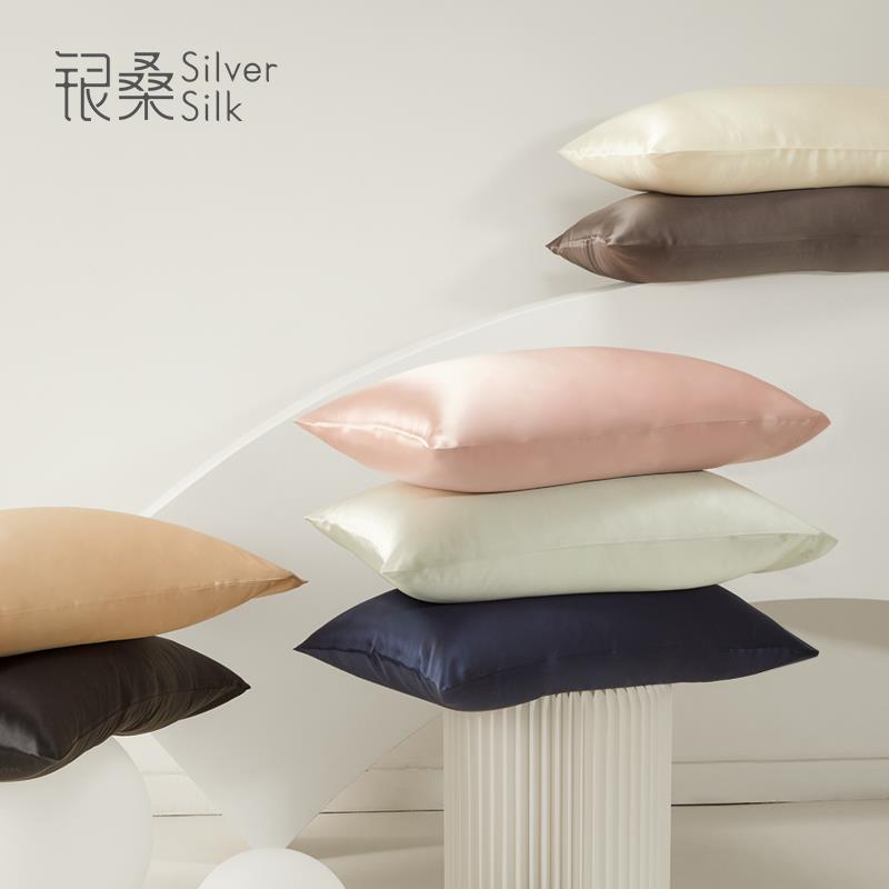 0BRE桑蚕丝22231姆米双真丝枕绸巾枕头套男单面个单人枕一套对装