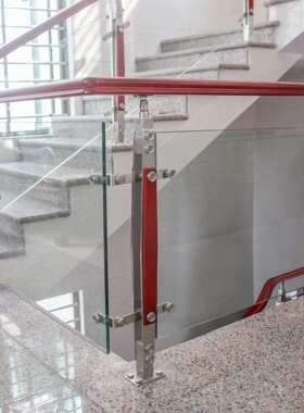 实木PVC楼梯扶手玻璃栏杆阳台护栏304不锈钢立柱阁楼室内室外家用