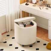 中古风化妆椅轻奢高级感可储物凳子化妆凳女生卧室旋转滑轮美甲凳