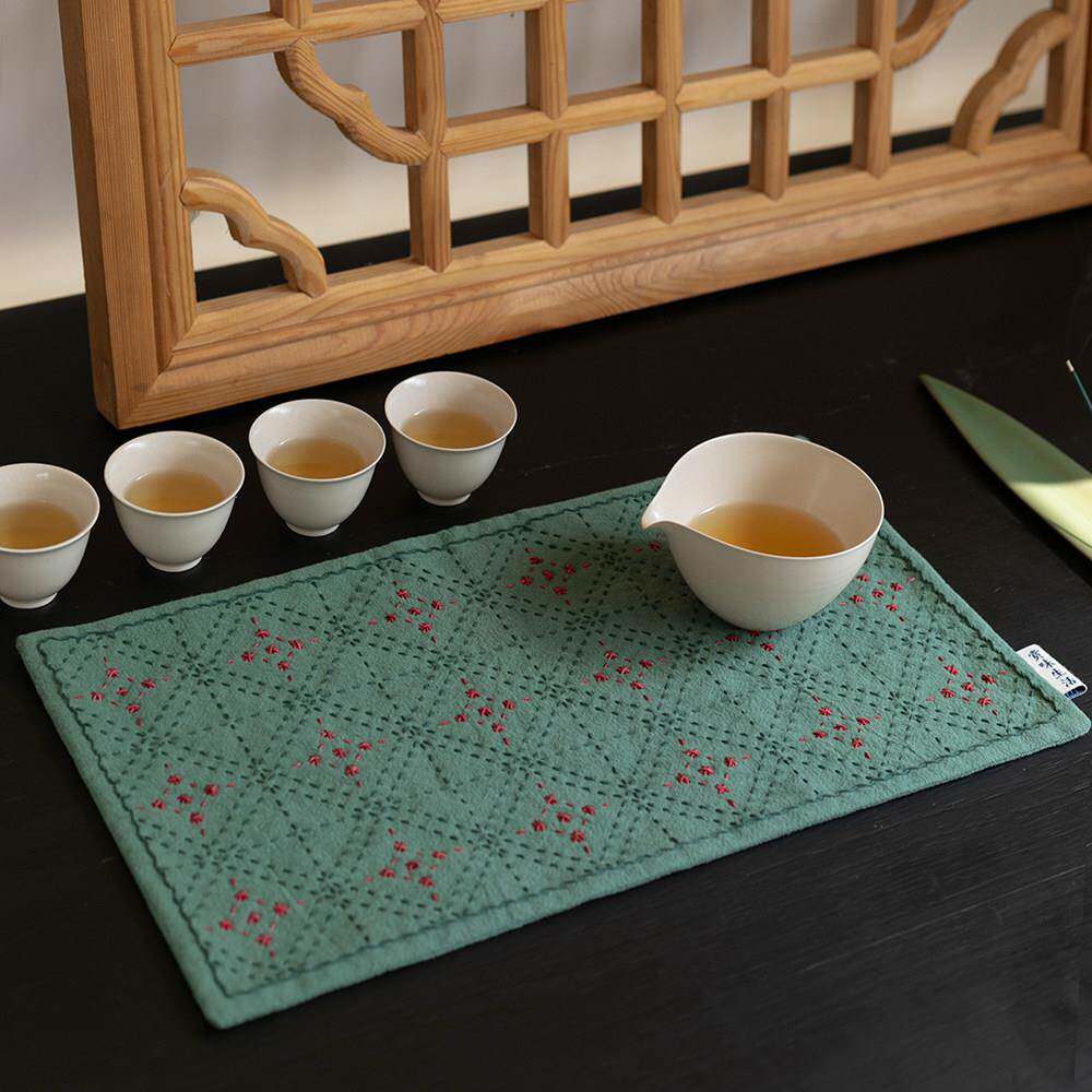 赏味生活枡纹 刺子绣茶席材料包送友礼物杯垫自绣手工DIY解压刺绣