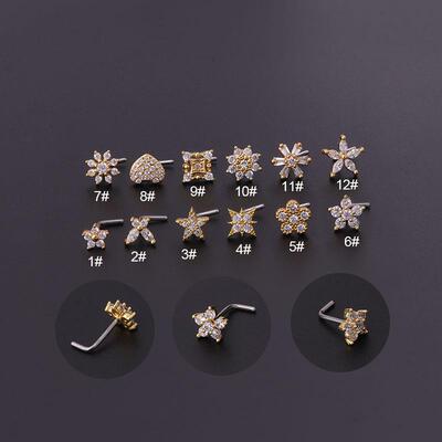 Stainless steel nose nail nose ring human body piercing