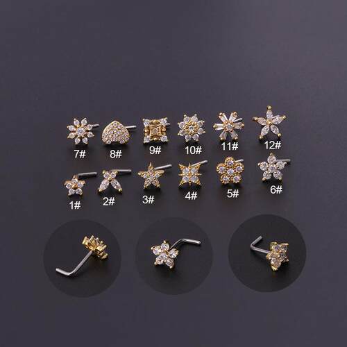 Stainless steel nose nail nose ring human body piercing