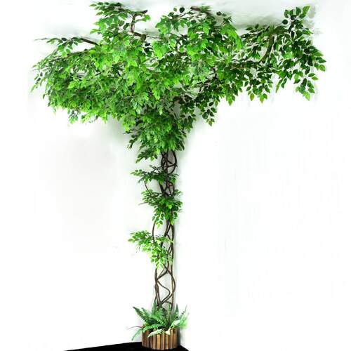 模拟藤蔓装饰花墙树藤蔓假花藤流行玫瑰瀑布墙背景绿色植物景观