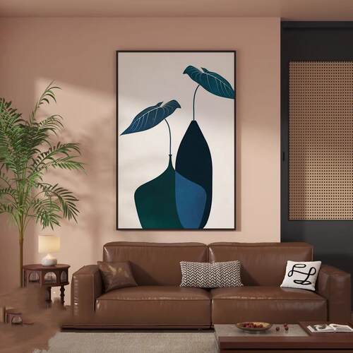 现代简约风客厅装饰画 画抽象植物卧室书房小众艺术挂画 画玄关过