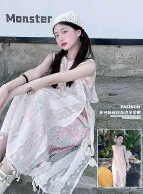 英国Next Kiss女童连衣裙夏季2025新款儿童田园风大童无袖吊带裙