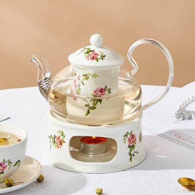 pot boiling tea cup ceramic glass fruit teapot set afternoon