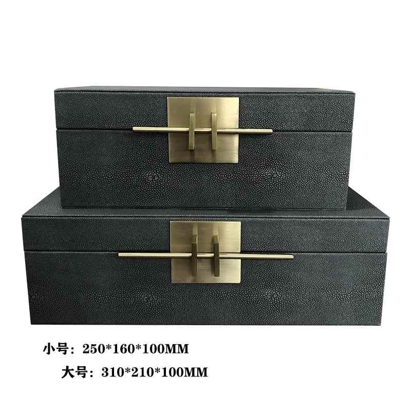 正品式样板房收纳盒新家居首饰盒软装饰品盒物桌面储中收纳盒木质