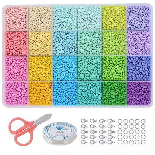2/3/4mm Seed Beads Box For Jewelry Bracelet Making Kit DIY