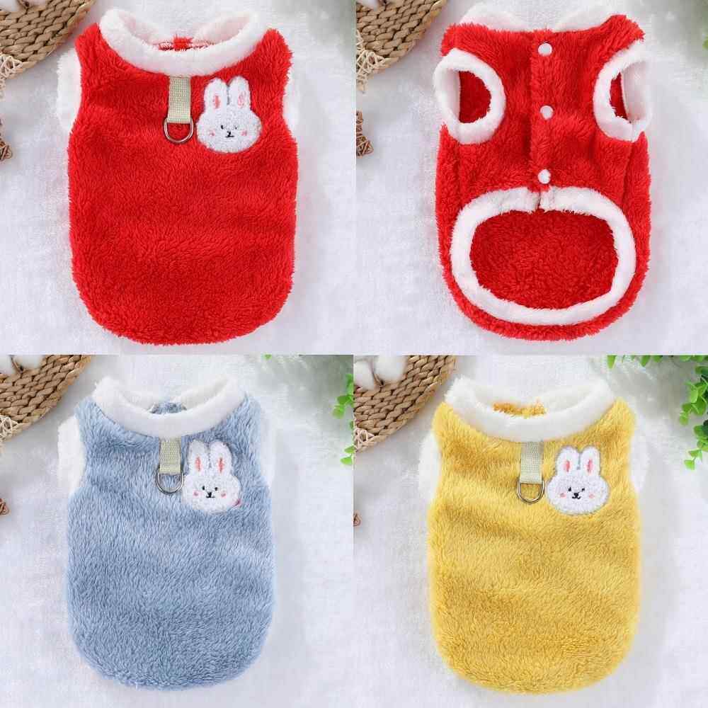 秋冬宠物猫咪衣服狗狗双面绒加厚保暖背心带牵引扣防掉毛中小型犬