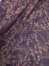春款纯棉印花系列紫色复古文艺风范披肩宽松连衣裙服装面料