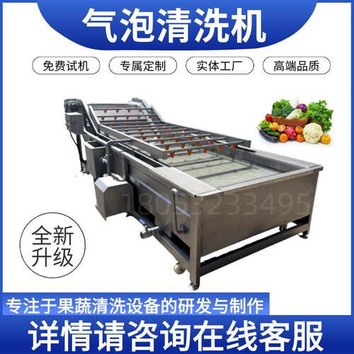 火龙果榴莲菠萝蜜清洗机果蔬气泡清洗机大型洗菜流水线商用洗菜机
