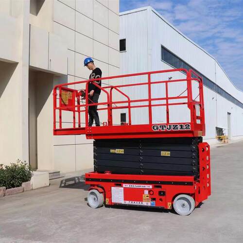 液压升降平台6/8米移动检修登高车高空作业用电动自行式升降机