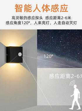 跨境现代简约LED壁灯 酒店卧室床头走廊过道工程人体感应壁灯