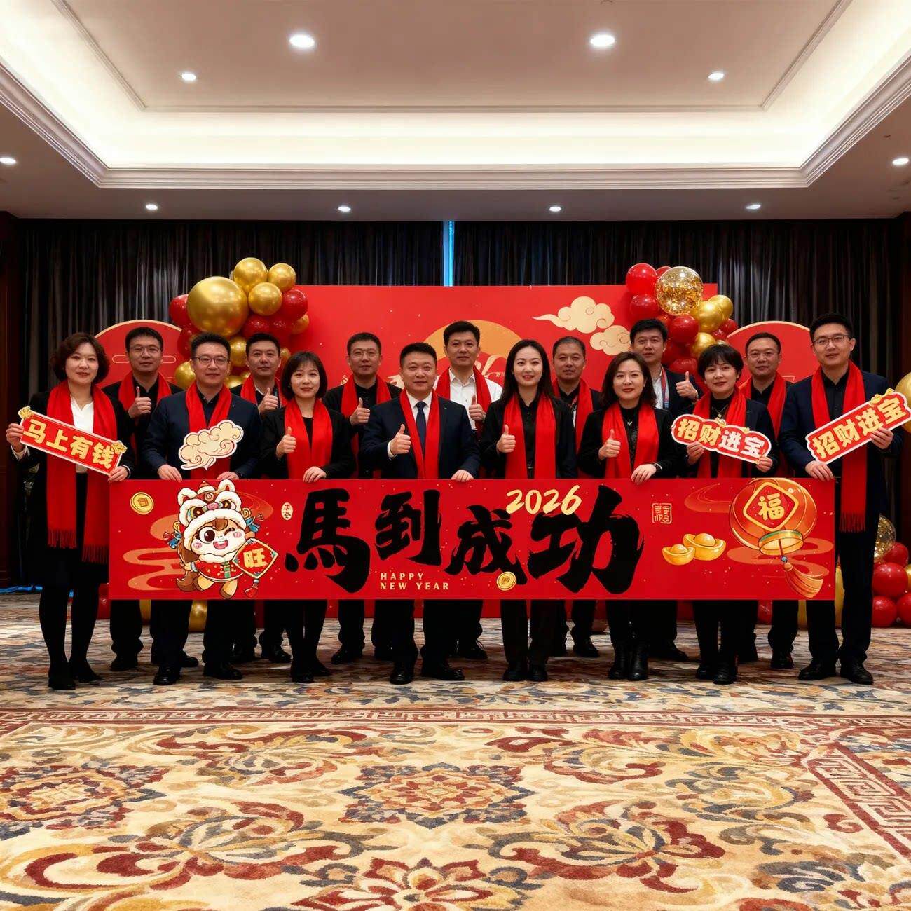 2026马年公司年会活动横幅条幅新年氛围场景布置拍照道具团建聚会