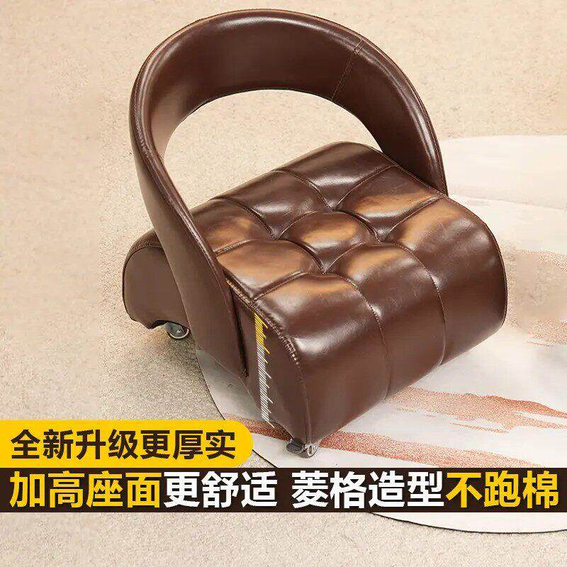 【正版加高方格绿色溜溜凳】单人沙发椅客厅溜溜椅沙发带轮小凳子