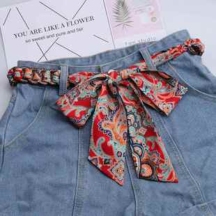 系在腰上的丝巾腰带配牛仔裤裙子收腰神器束腰丝带裤子上的飘带女