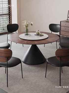 中古法式实木餐桌家古小户型复KUGA4864风古风胡木桃圆形圆桌用餐