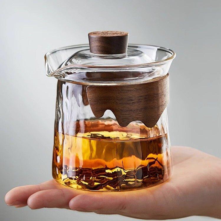 家用泡茶杯手抓玻璃盖碗不烫手三才泡茶壶带盖子功夫茶具套组茶杯图片