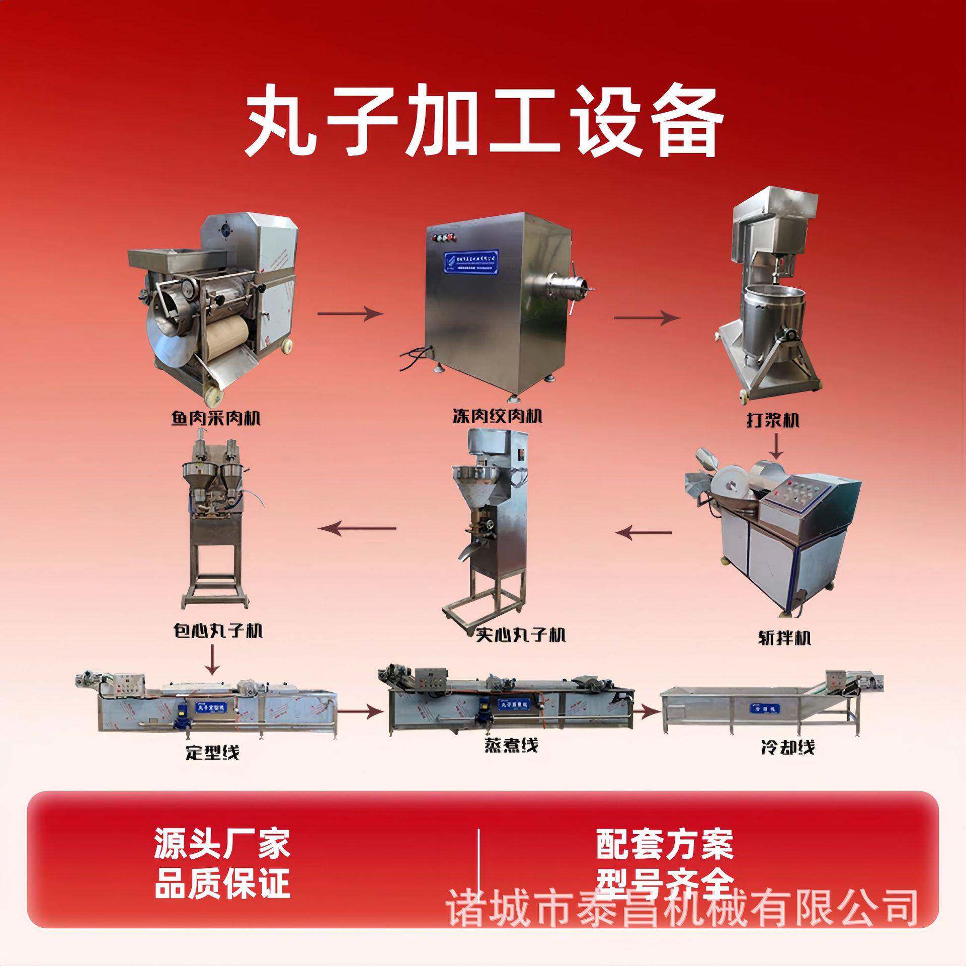 肉丸加工生产线牛肉丸加工所需设备大型鱼丸流水线撒尿牛丸机