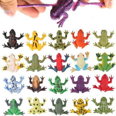 12 Pack Mini Rubber frog squishy Figure Toys Sets for Decor