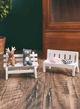 Zakka实木家居小椅子摆件饰品桌面可爱装饰木质桌椅拍摄道具