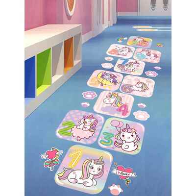 儿童跳房子地贴格子贴纸幼儿园地板卡通防水课间十分钟立定跳远