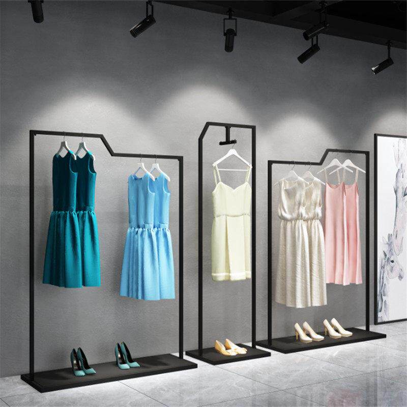 铁艺服装店展示架展厅挂衣架落地式衣服挂衣杆女装店货架专用架子