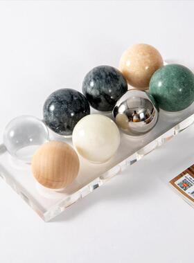 匠十三 现代简约轻奢大理石水晶创意棋盘象棋艺术装饰品摆件