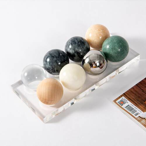 匠十三 现代简约轻奢大理石水晶创意棋盘象棋艺术装饰品摆件