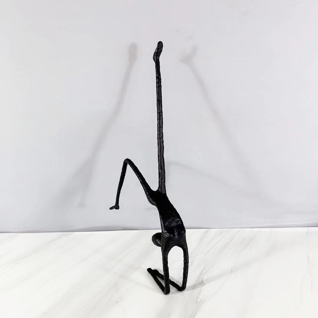 创意抽象黑色跳舞女人物雕塑铸铁摆件摆设别墅客厅家居装饰品