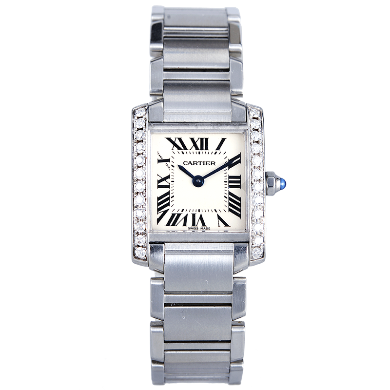 [9.8新]卡地亚精钢后镶钻石英手表女W51008Q3后镶钻