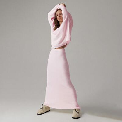 Imitation mink fur sweater set, women's knitted collar