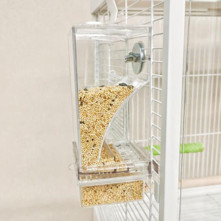 虎皮玄凤牡丹鹦鹉鸟食盒防撒防溅自动喂食器新款下料器透明喂鸟器