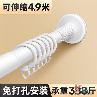 窗帘轨道静音免打孔安装 滑道滑轨 滑轨滑轮阳台侧装 杆挂钩导轨顶装