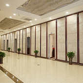 酒店包间移动隔断墙饭店包厢会议室大厅吊轨折叠移门活动隔断屏风
