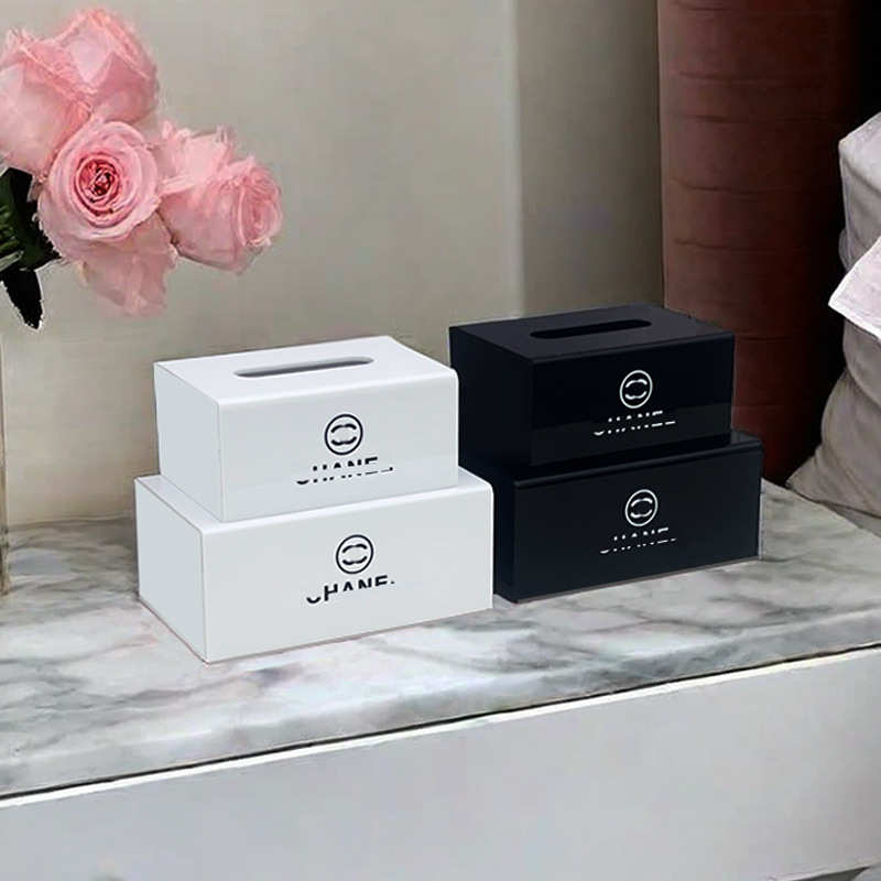 简约家用卷纸ins创意亚克力高档KTV酒店汽车抽纸纸巾盒客厅餐纸盒