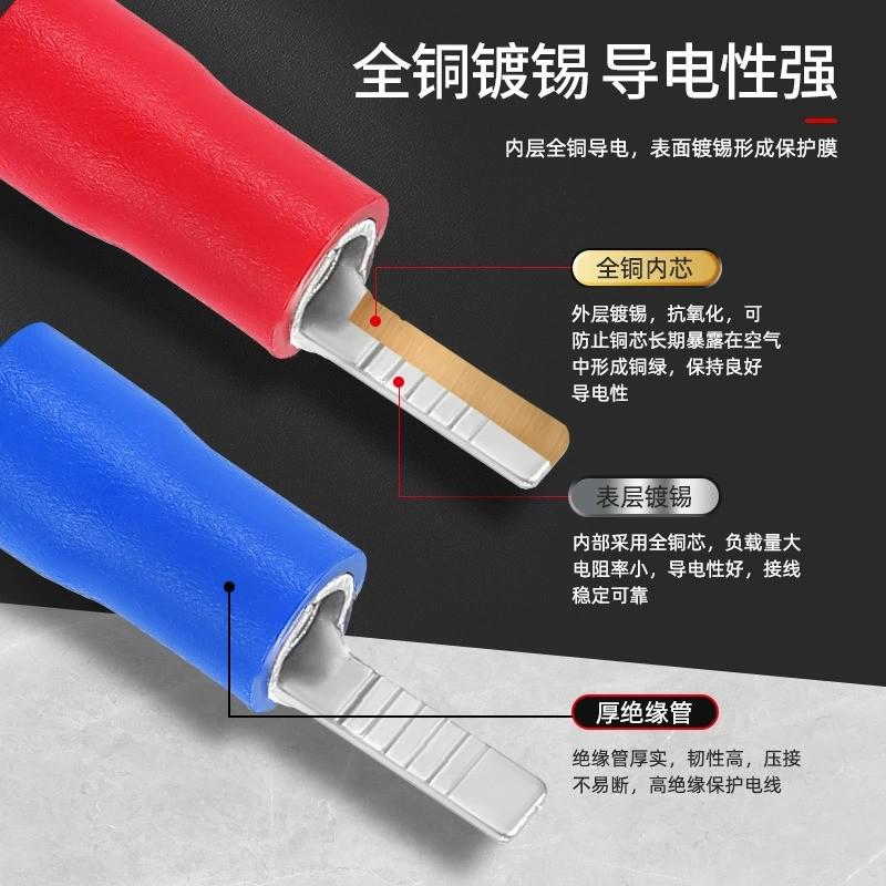 片形绝缘端子DBV2-10冷压端子空开插片接线端子插片端子