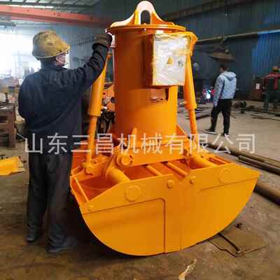 挖机抓料斗沙船装卸斗双开贝壳斗河滩洗沙挖斗旋转贝壳斗
