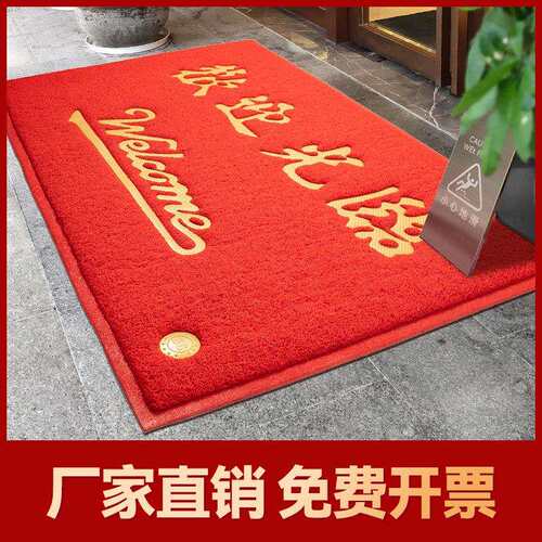 欢迎光临门垫进门脚垫酒店饭店门口塑料丝圈地垫入户商用地毯防滑