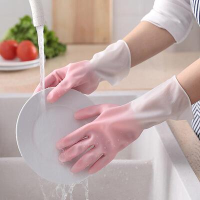 New Four-Season Dishwashing Gloves for Women - Thick, Waterp