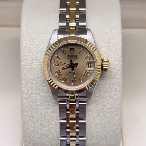 经典款9.8新 帝舵公主系列精钢18K金自动机械腕表22MM女表92513