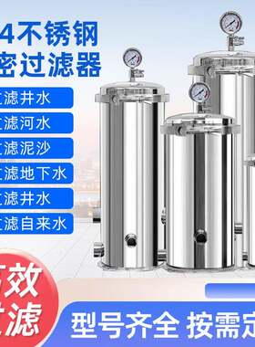不锈钢精密保安过滤器PP棉活性炭滤芯反渗透超滤前置制药饮料气体